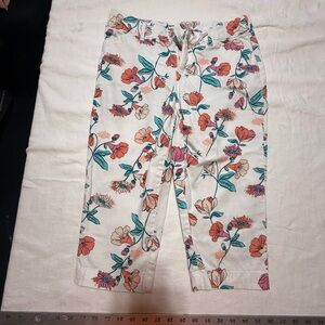 St. John's Bay Floral Print Capris - White and Multicolor